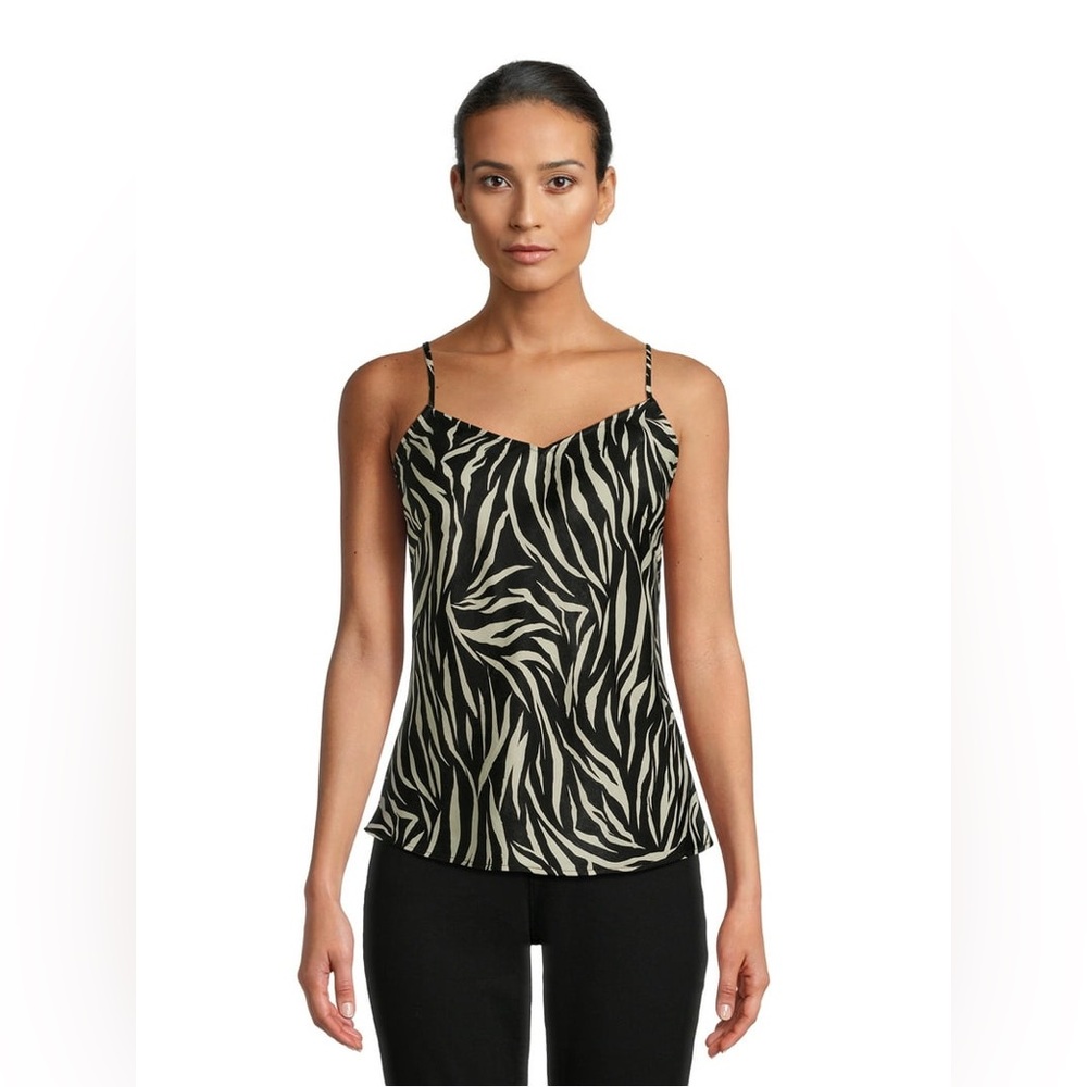 Time and Tru Satin Zebra Cami with Adjustable Straps